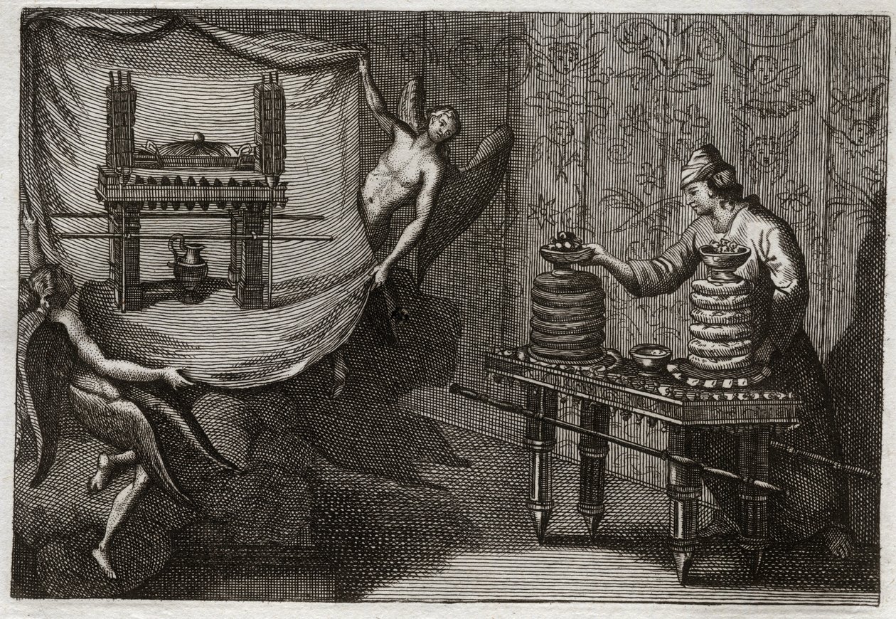 Bibbia di Royaumont, Antico Testamento: La tavola dei pani di proposizione nel Tabernacolo. Illustrazione del 1811 da Unknown artist