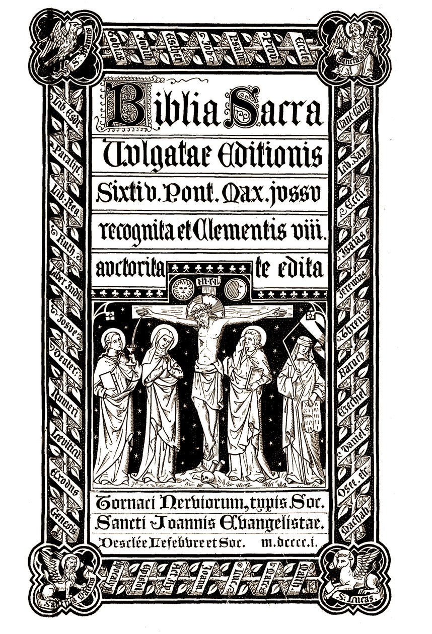 Biblia Sacra, Tournai 1881 - Biblia Sacra, Vulgatae Editionis, Sixit V. Pont. Max. Jussu recognita ed ed Clementis VIII auctorita da Unknown artist