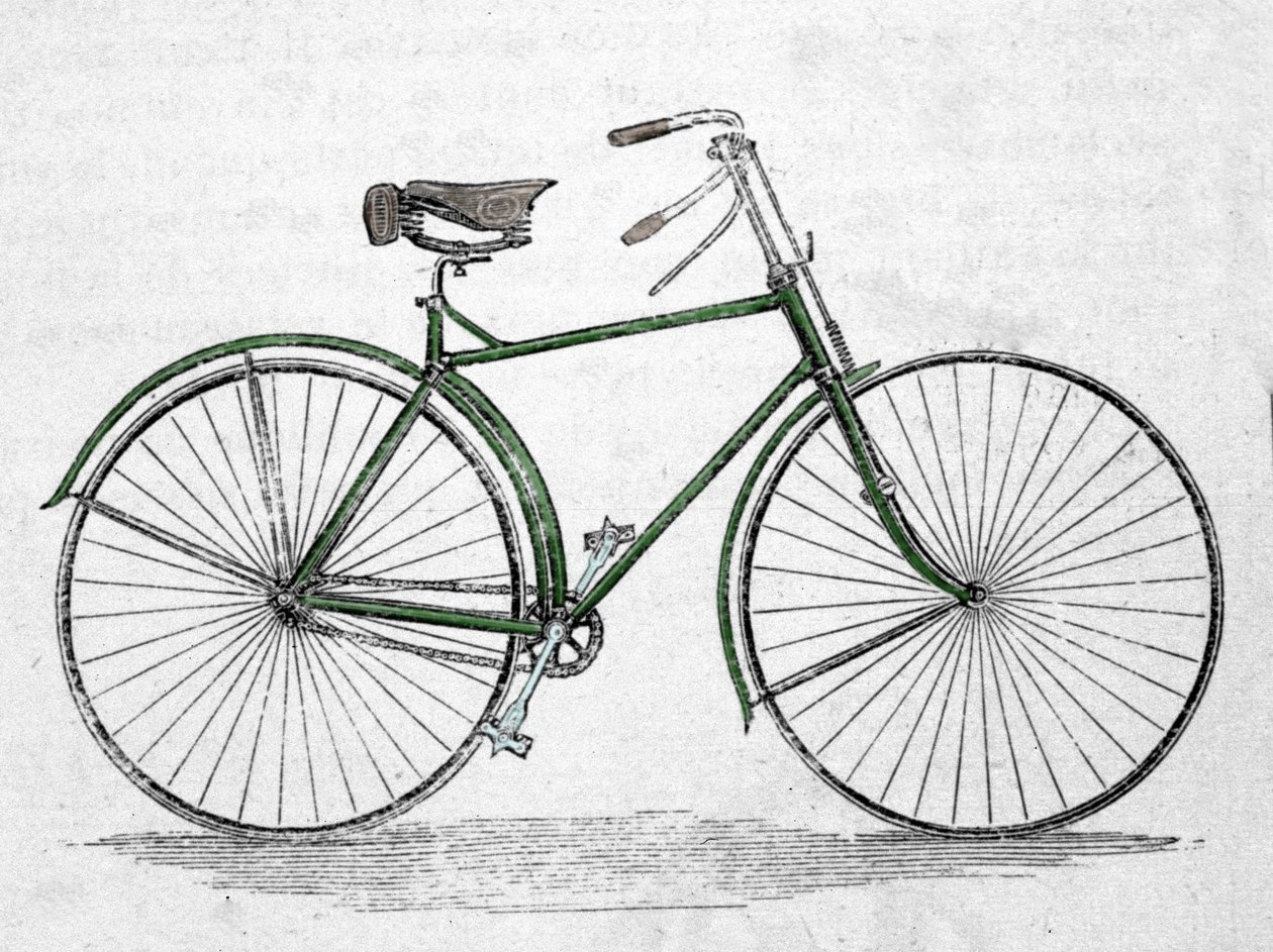 Modello di bicicletta con telaio. da Unknown artist