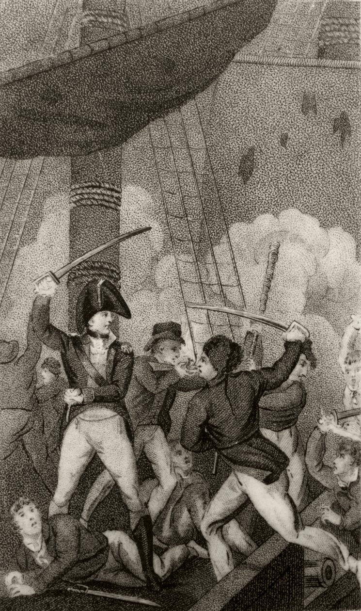 Barbanera che abborda la Perla, comandata dal tenente Maynard da Unknown artist