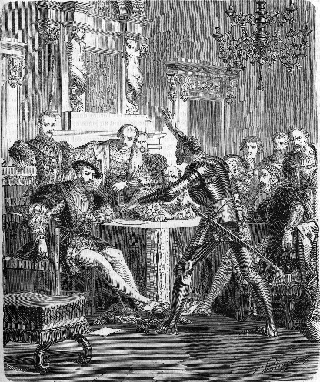 Blaise de Monluc (1502-1577), maresciallo di Francia alla corte di Francesco I. Incisione del XIX secolo. da Unknown artist