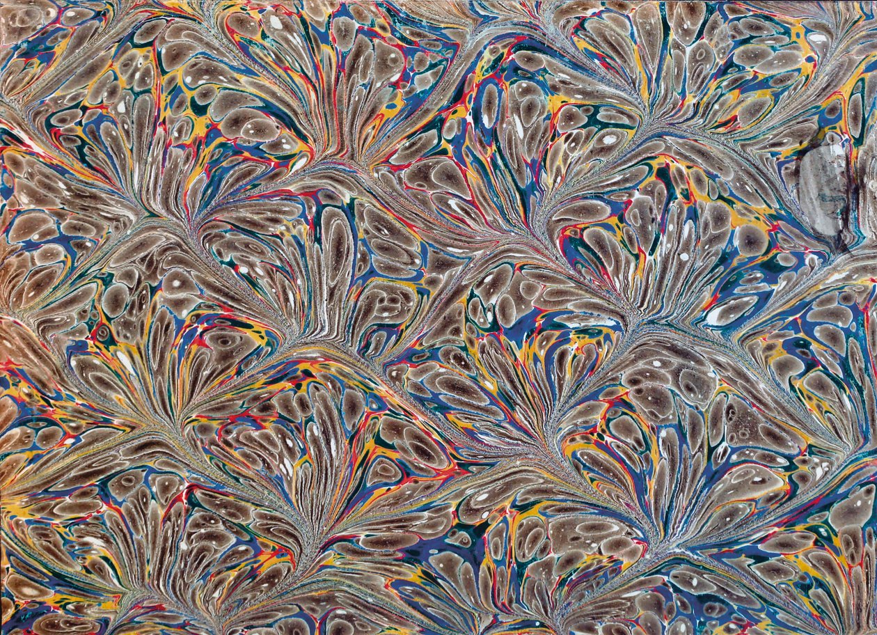 Carte finali decorative del libro Marmorizzazione della carta da Unknown Artist