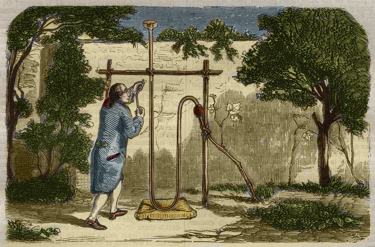 Botanica: esperimento di Stephen Hales (1677-1761) sulla forza di ascensione della linfa nel 1727. Incisione del 1859 in 