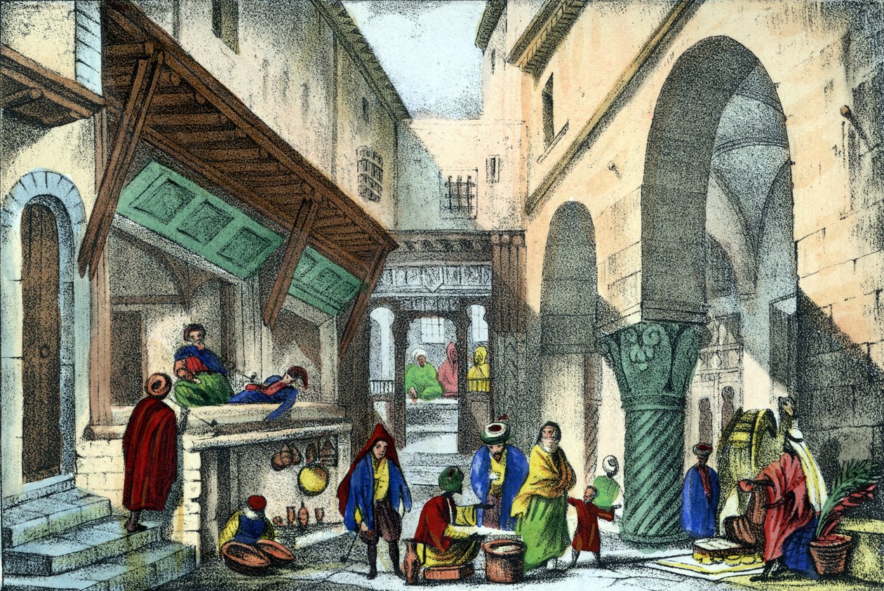 Boutiques di una strada di Algeri. in “L