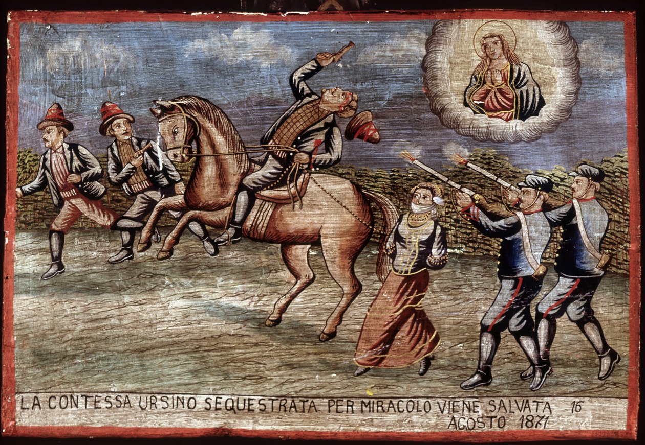 Brigantaggio, ex-voto nel 1871: la contessa Ursino è stata miracolosamente salvata da Unknown artist