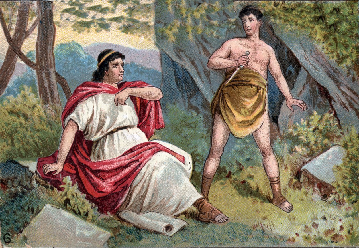 Gaio Sempronio Gracco (154-122 a.C.), tribuno della plebe, coinvolto in un conflitto tra il Senato e la Plebe, ordinò al suo schiavo di ucciderlo da Unknown artist