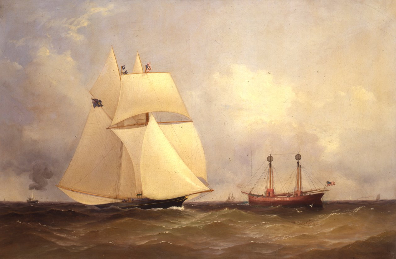 Cambria che passa Sandy Hook dopo la gara transatlantica, 1870 da Unknown