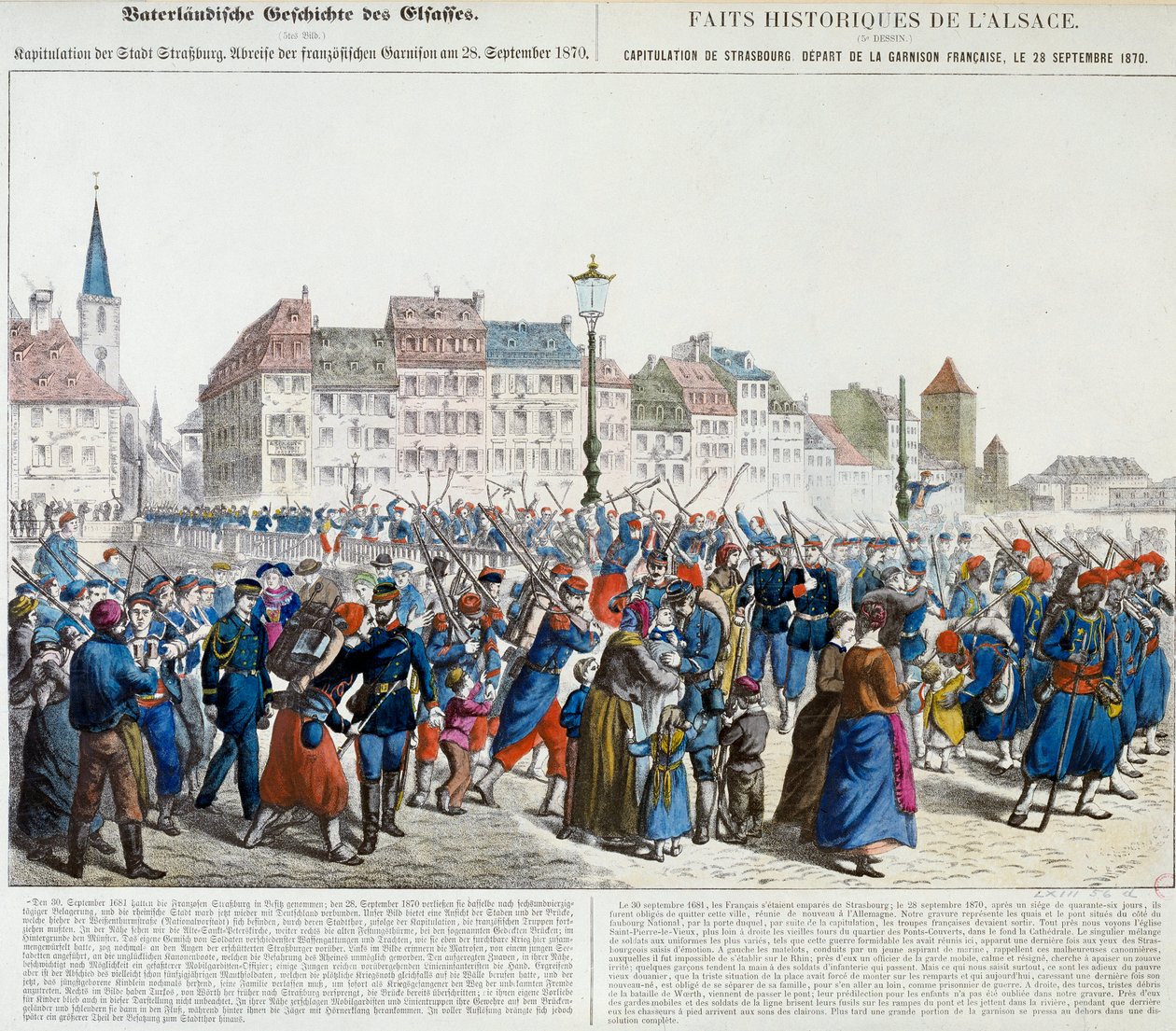 Capitolazione di Strasburgo e partenza della guarnigione francese, 28 settembre 1870 da Unknown artist