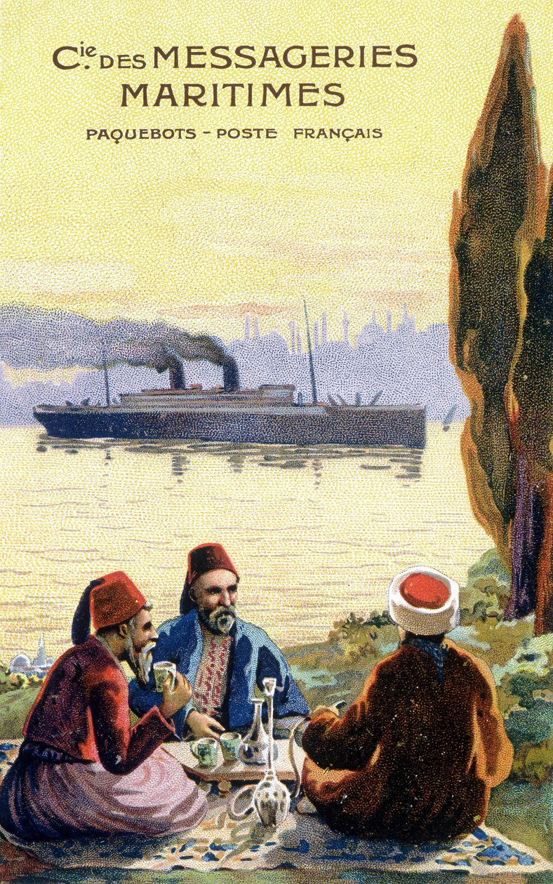 Cartone della compagnia di navigazione francese mondiale da Unknown artist