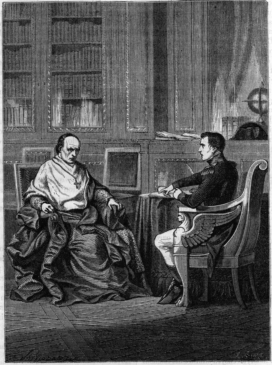 Il cardinale Giambattista Caprara, nominato legato a Parigi da Pio VII, fu ricevuto a Malmaison da Napoleone Bonaparte nel 1801 da Unknown artist