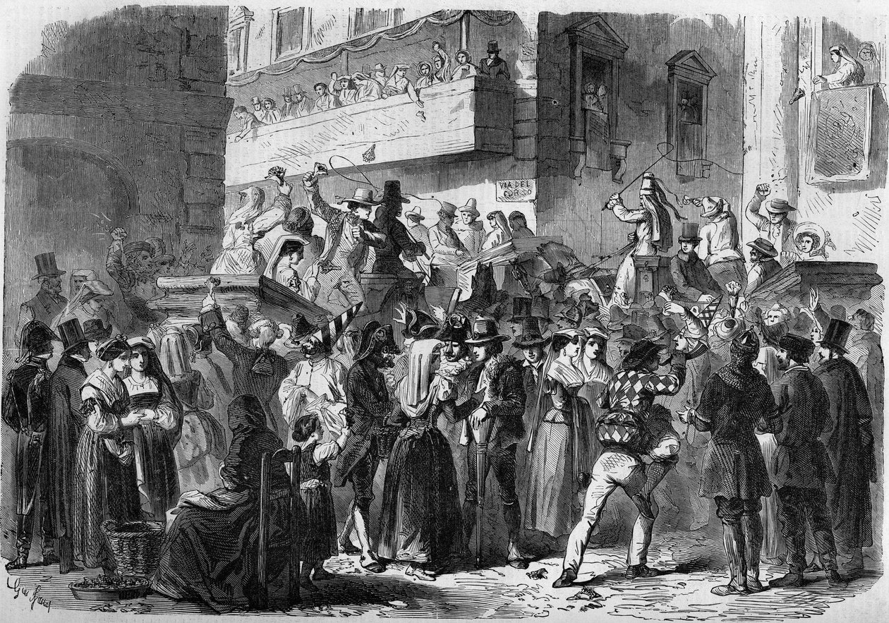 Carnevale di Roma basato su un disegno di Gierdziejewski del 1858 da Unknown artist