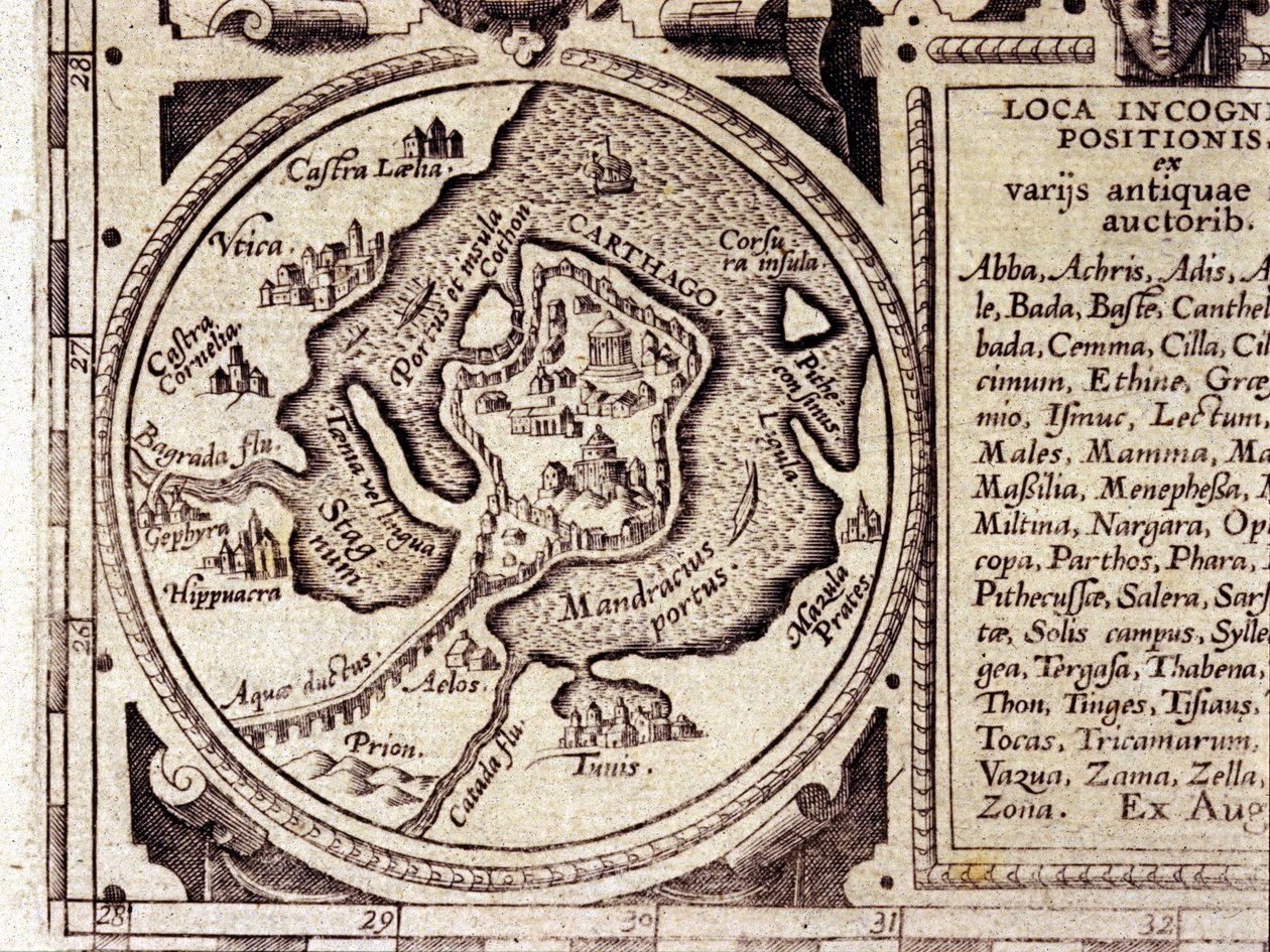 Cartagine vista dal Golfo di Tunisi in un atlante storico del XVII secolo da Unknown artist