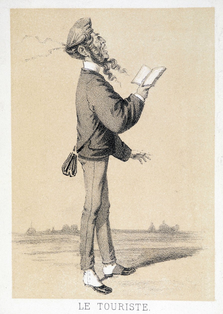 Caricatura di un turista inglese intorno al 1866. da Unknown artist