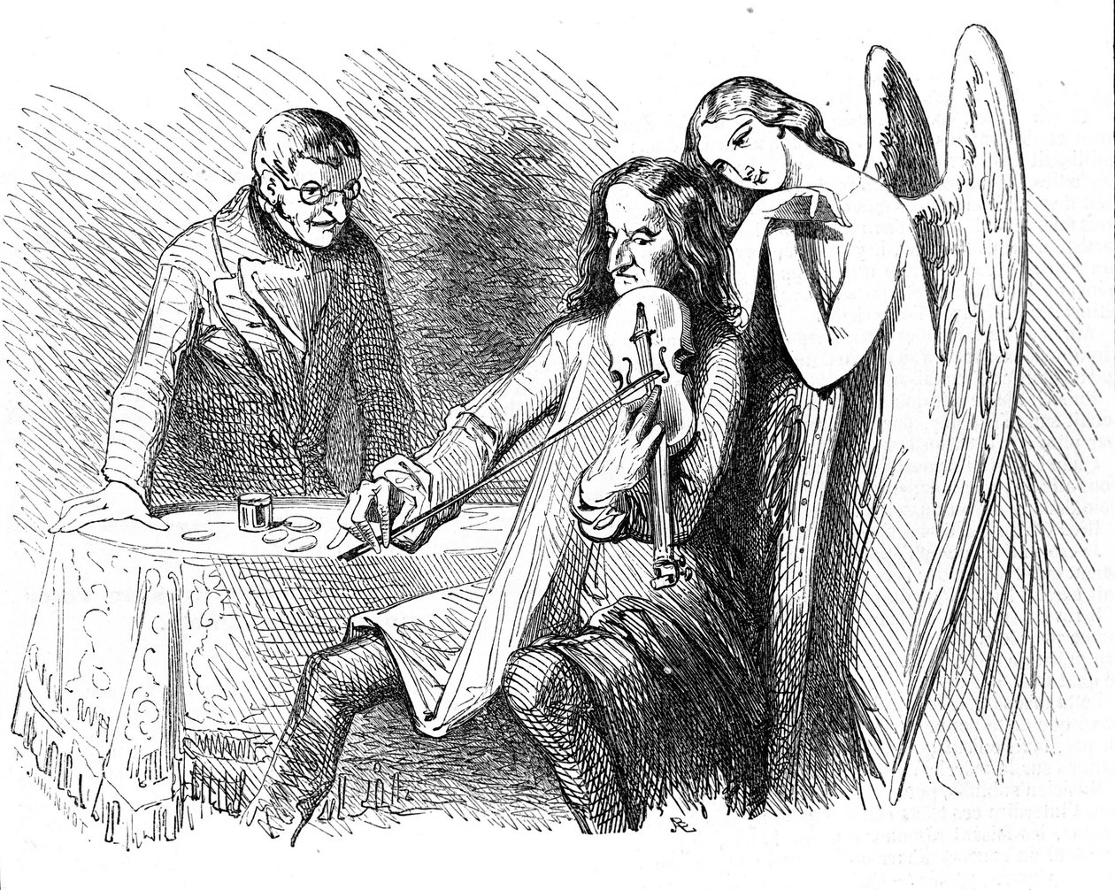 Caricatura di Niccolò Paganini (1782 - 1840). da Unknown artist