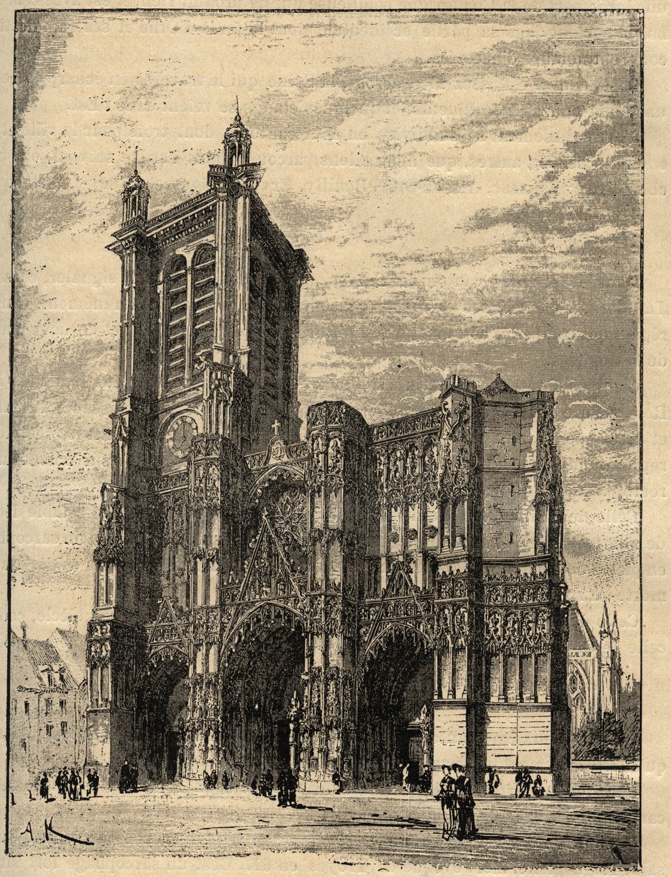 Cattedrale Saint-Pierre-et-Saint-Paul di Troyes - Champagne-Ardenne - incisione in "PATRIE - DESCRIZIONE PITTORESCA DELLA FRANCIA IN 6 VOLUMI BY LUCIEN HUARD - fine XIX secolo da Unknown artist