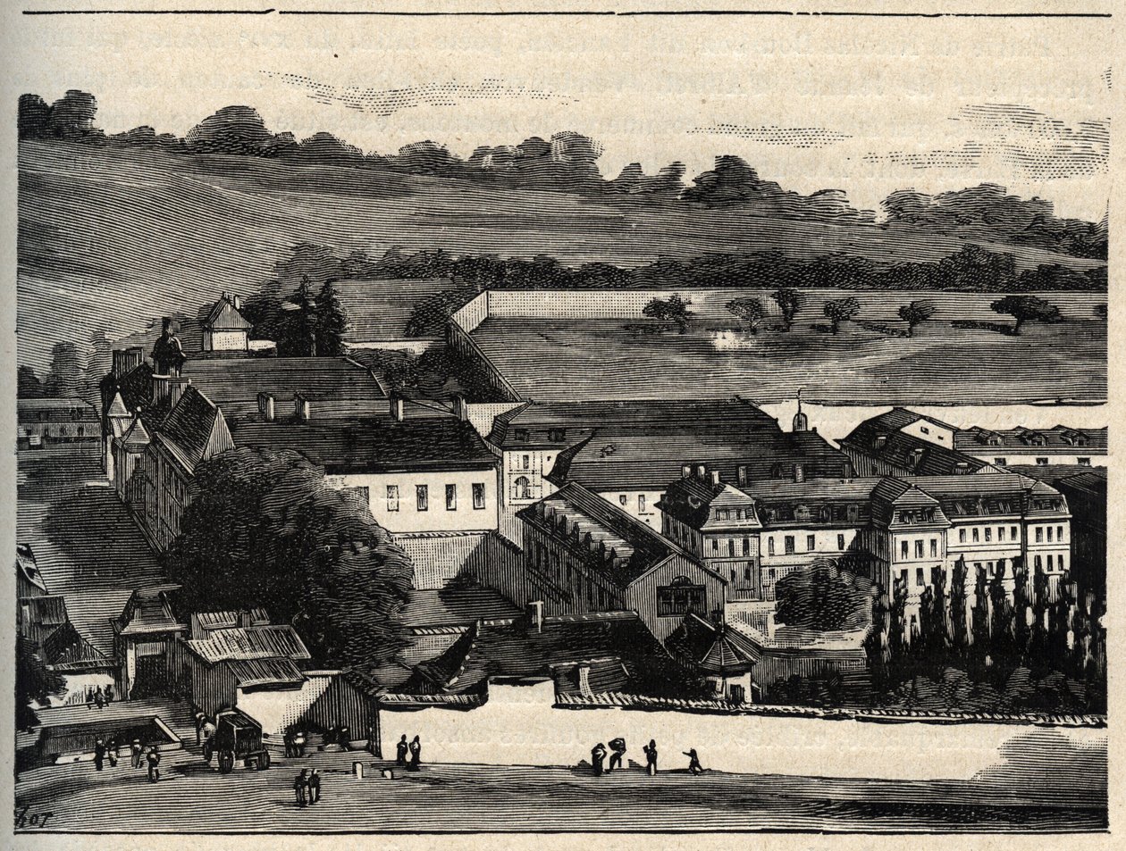 Casa Centrale di Clairvaux (prigione di Clairvaux) - Champagne-Ardenne - incisione in 