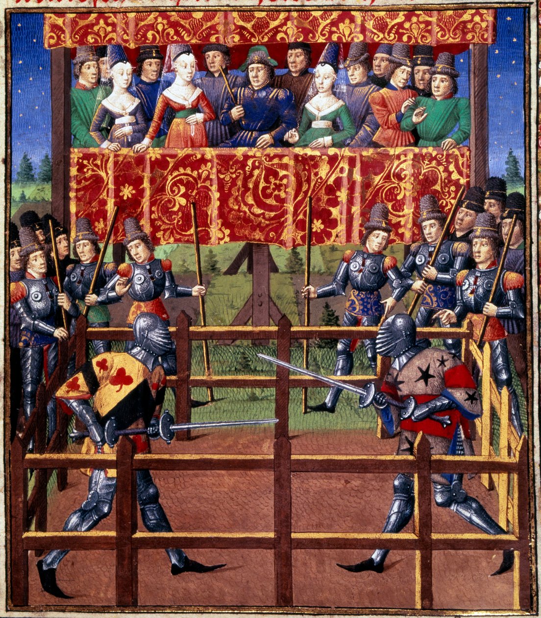 Cerimonie e ordinanze come pegno di battaglia: duello in campo chiuso tra due cavalieri da Unknown artist