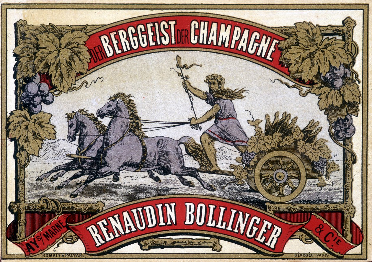 Etichetta di champagne "Renaudin Bollinger" da Unknown artist
