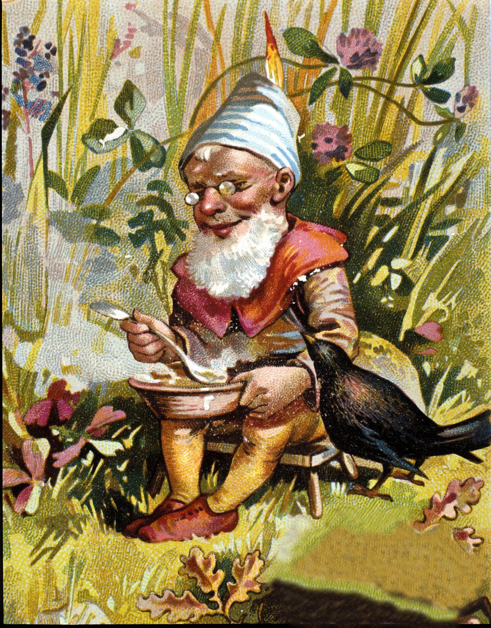 Personaggio del nano o farfadet che mangia zuppa da Unknown artist