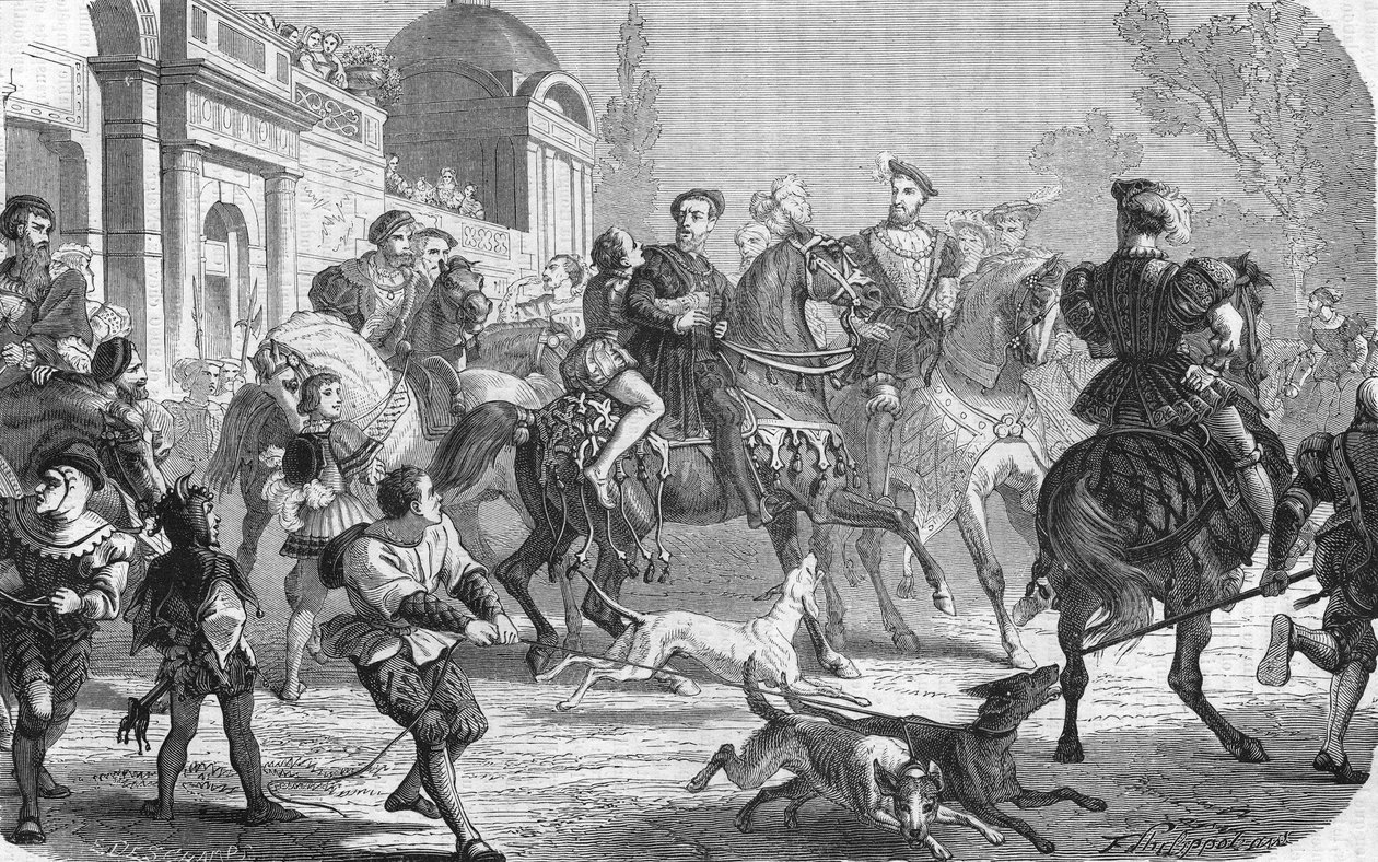 Carlo V (1500-1558) alla corte di Francesco I (1494-1547) da Unknown artist