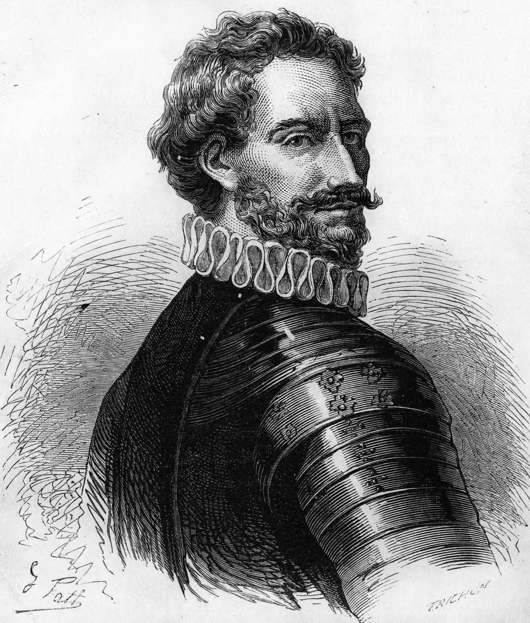 Carlo di Montpensier (1490-1527), Duca di Borbone e Connestabile di Francia. Incisione del XIX secolo da Unknown artist