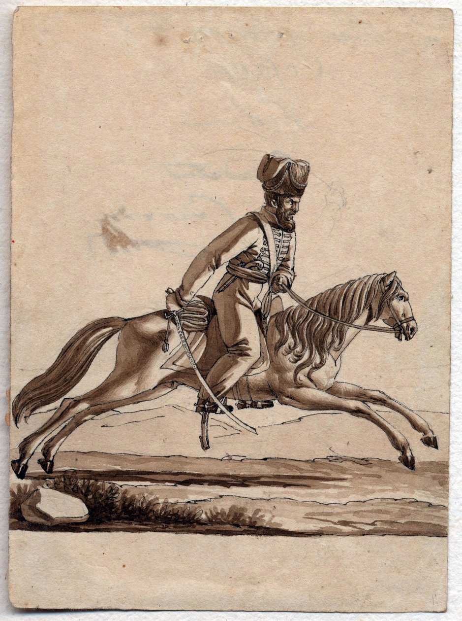 Capo (atamano) cosacco. Disegno anonimo 1818 da Unknown artist