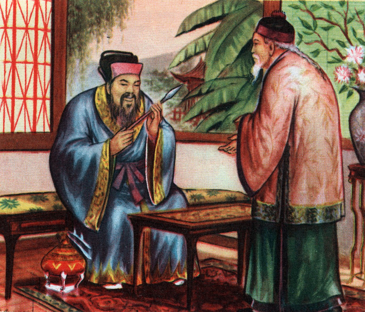 Il filosofo cinese Confucio (o Kong Fu Zi o KongZi) (551-479 a.C.), consultato per la sua conoscenza delle civiltà antiche - Confucio (551-479 a.C.), filosofo cinese, consultato per la sua conoscenza delle civiltà antiche - Collezione privata da Unknown Artist