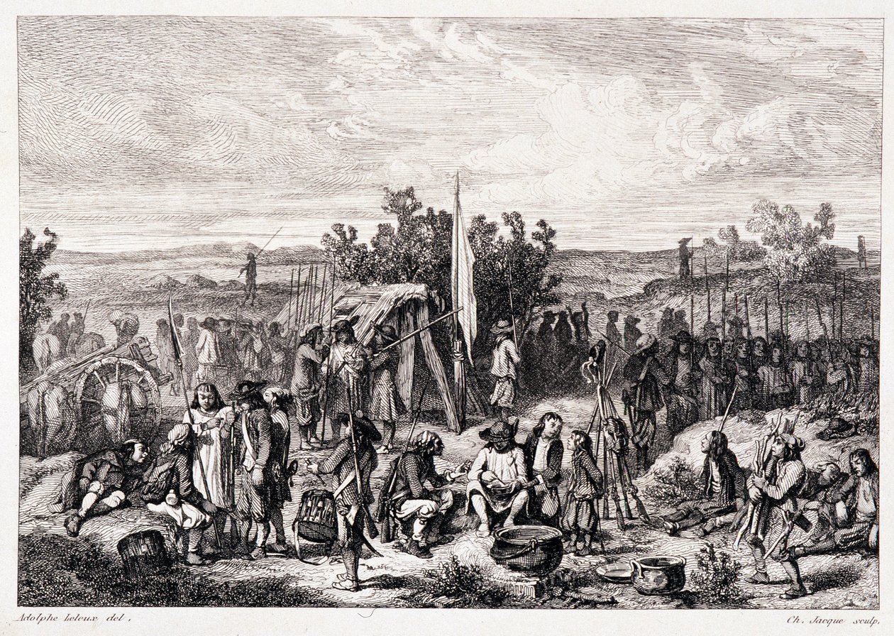 Chouans al bivacco - in "La bretagne ancienne et moderne" di Pitre-Chevalier, edito da W. Coquebert da Unknown artist