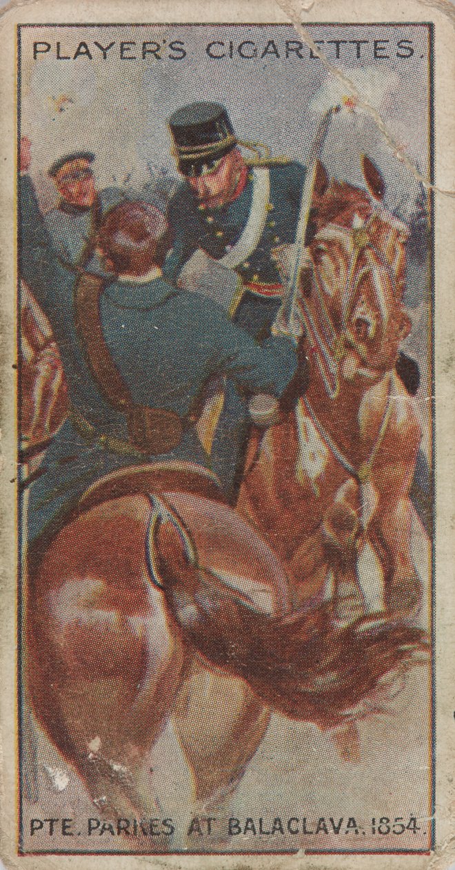 Biglietto da visita per sigarette: Soldato Parkes a Balaclava (1854) da Unknown Artist