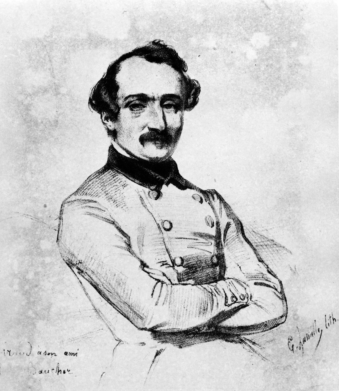Circo: ritratto di François Baucher - frontespizio, in "Opere Complete di Baucher" da Unknown artist