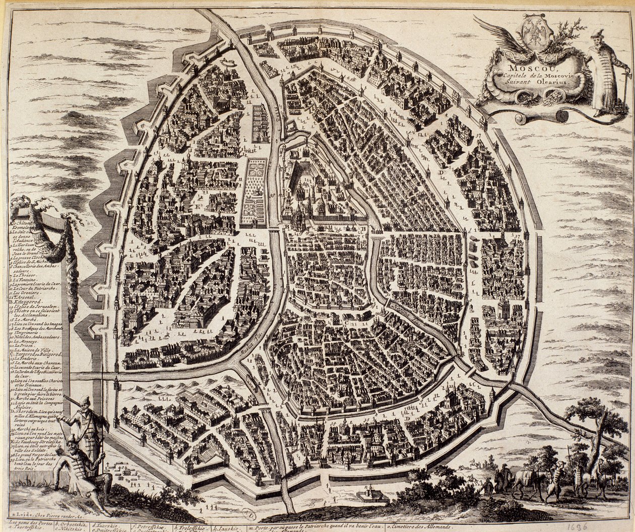 Mappa della città di Mosca nel XVII secolo. da Unknown artist