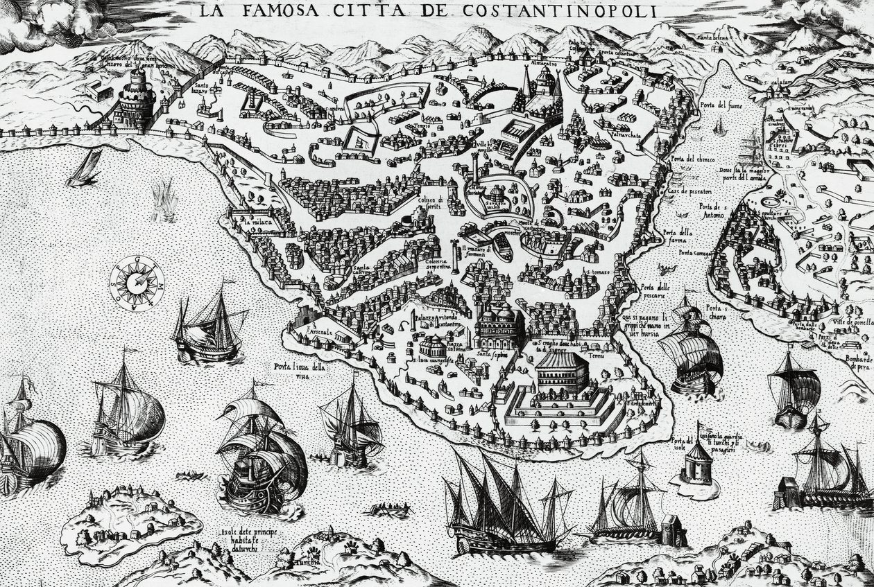 Città di Costantinopoli, incisione da Unknown artist