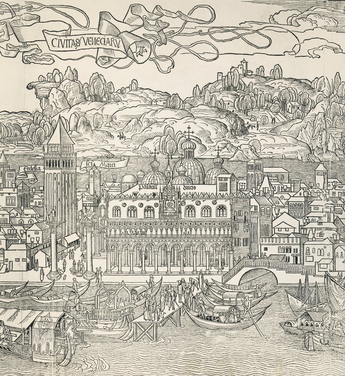 Città di Venezia, Italia, incisione da Unknown artist