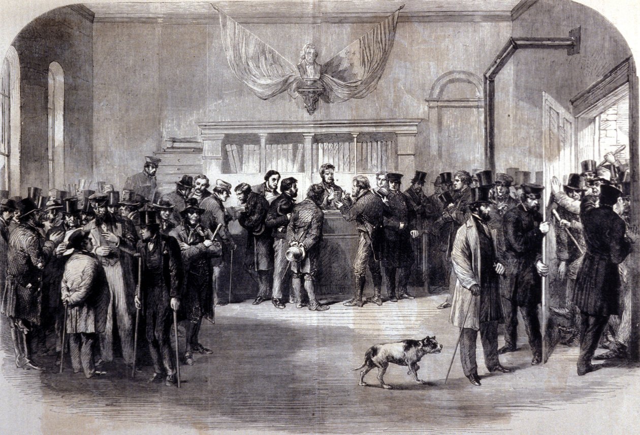 Guerra Civile Americana (1861 - 1865). Rivolte anti-coscrizione davanti agli uffici di esenzione. New York da Unknown artist