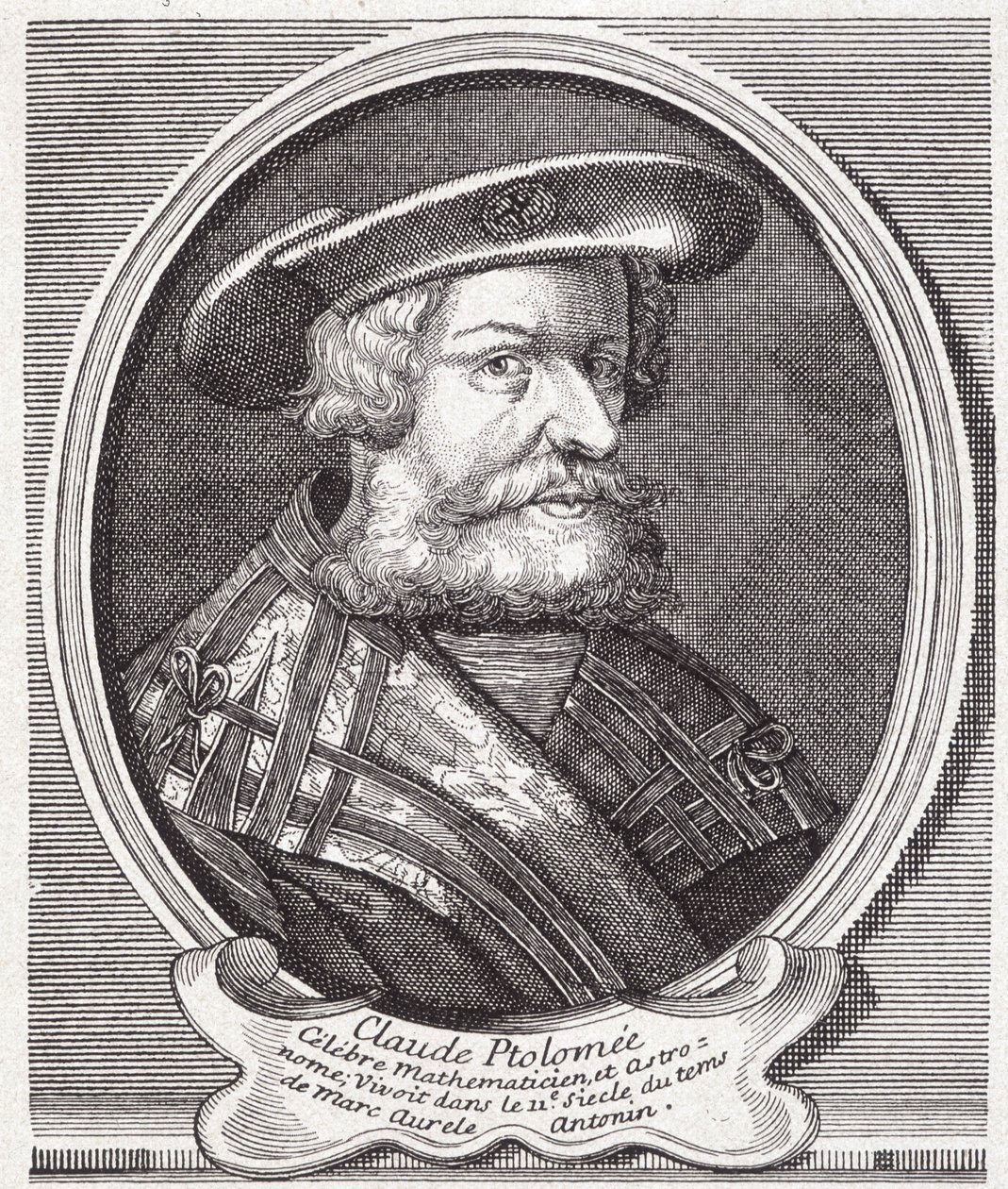 Claudio Tolomeo (ca. 90 - ca. 168), astronomo, matematico e geografo greco. Incisione del XIX secolo da Unknown artist