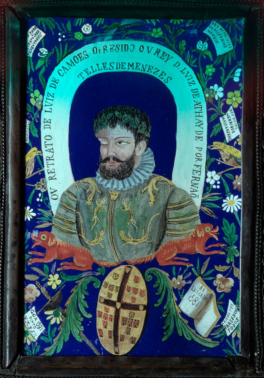 Raccolta di poesie del poeta portoghese Luis Vaz de Camoes (1525-1580) con ritratto decorato da Unknown artist