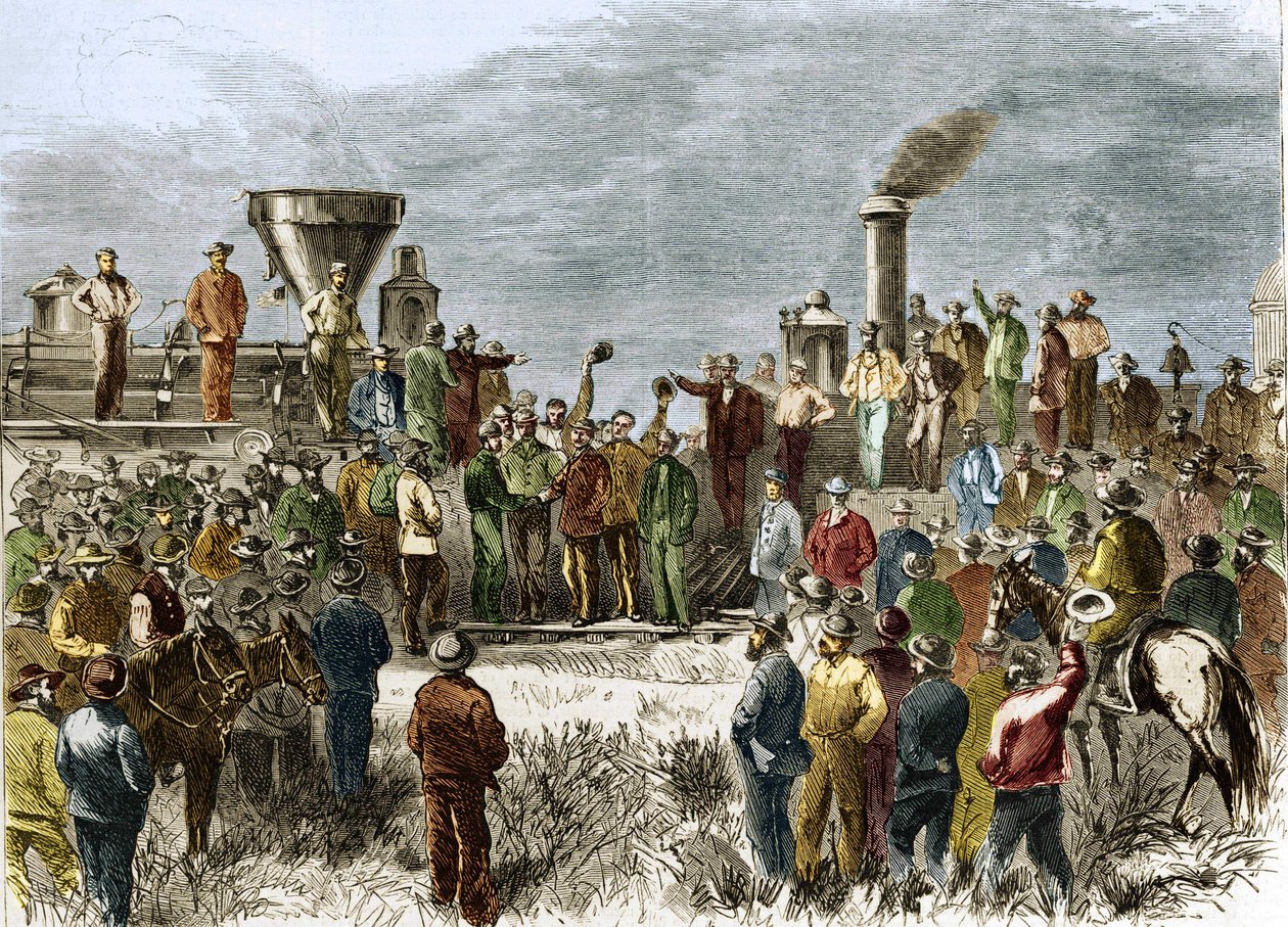 Completamento della Prima Ferrovia Transcontinentale il 10 maggio da Unknown artist