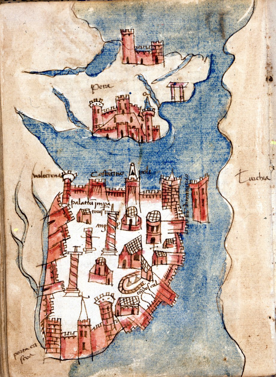 Costantinopoli, mappa manoscritta di Venezia del XV secolo da Unknown artist