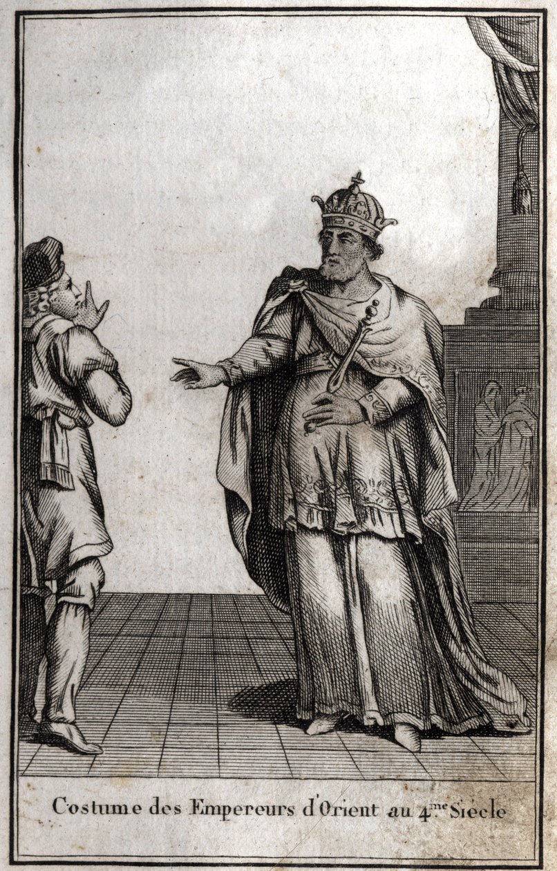 Costume degli imperatori orientali nel IV secolo. Incisione in 