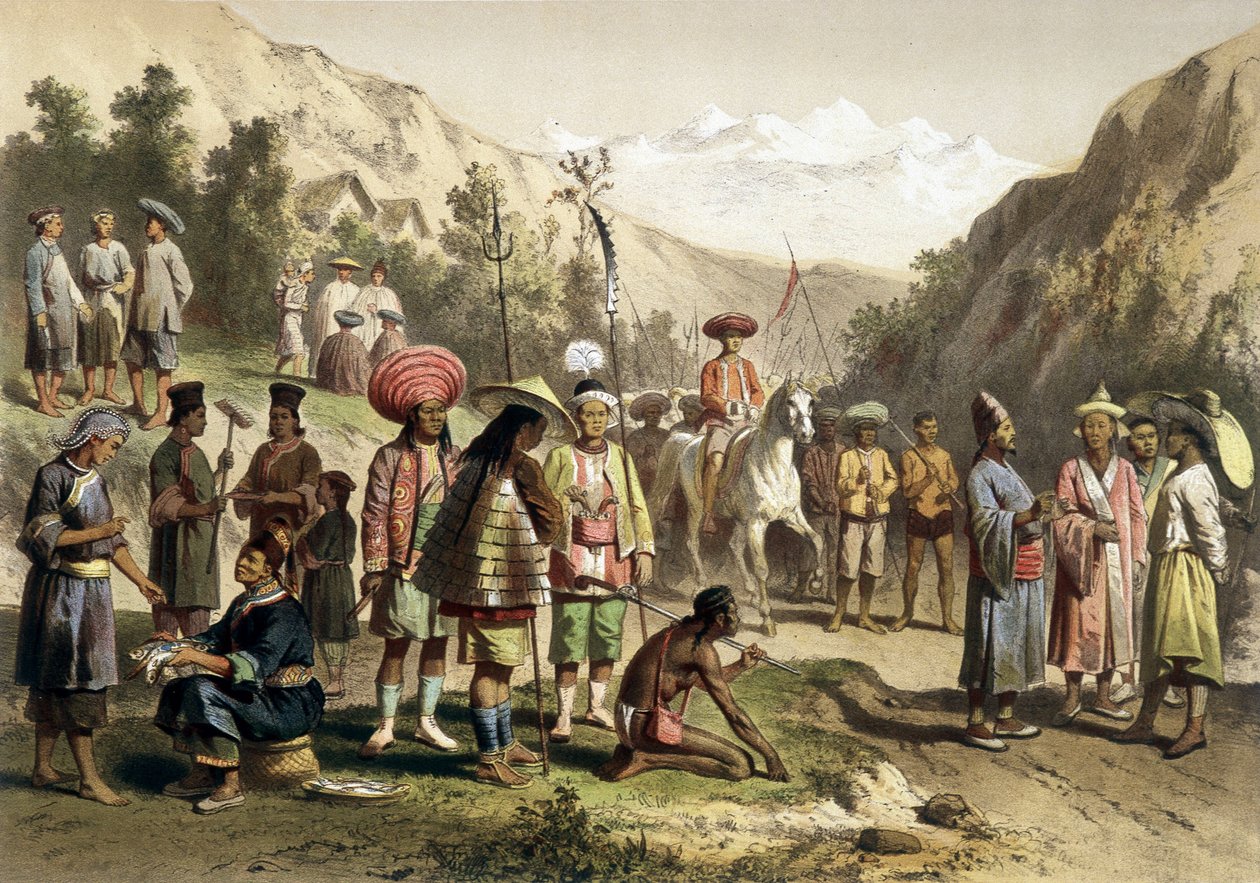 Costumi del regno di Ta Ly, Cina meridionale. Atlante del viaggio di esplorazione in Indocina negli anni 1866 - 1868, a cura di F. Garnier da Unknown artist