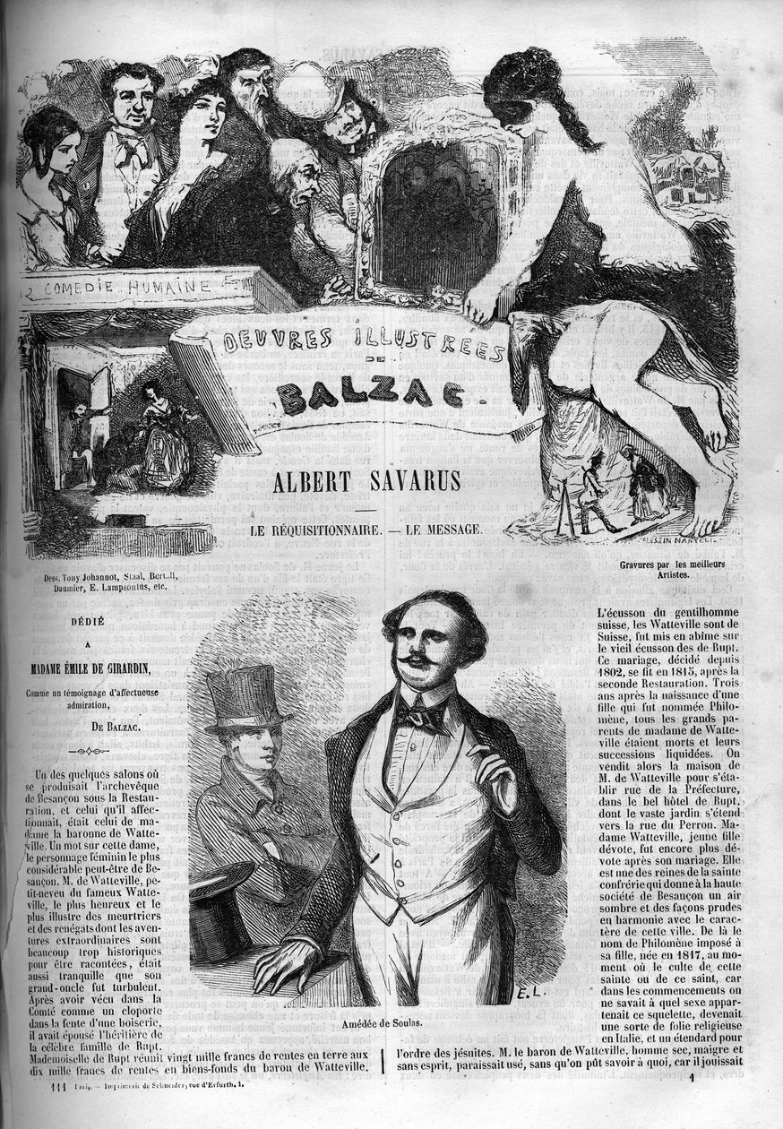 Copertina del romanzo "Albert Savarus" da Unknown artist