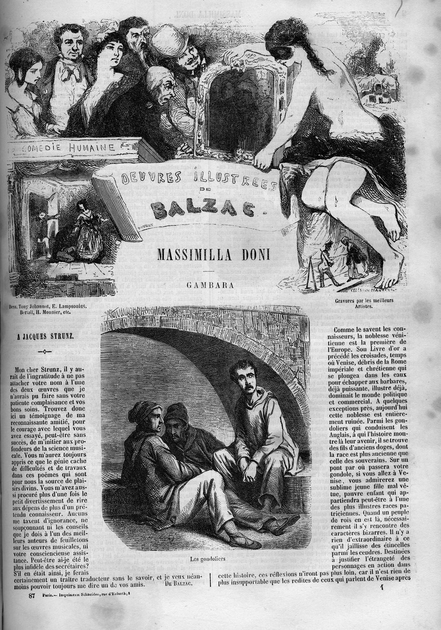 Copertina del romanzo "Massimilla Doni" da Unknown artist