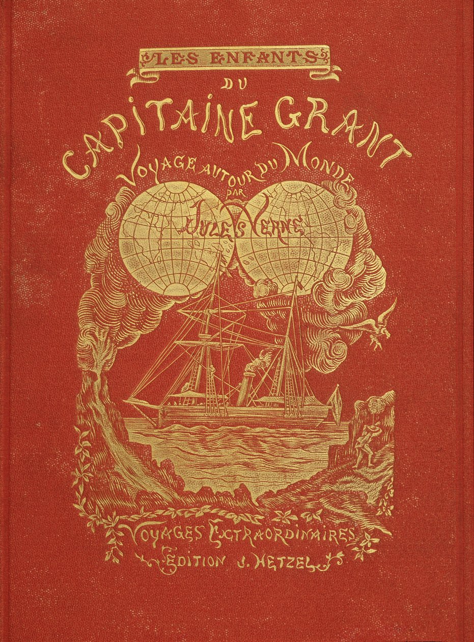 Copertina del libro di Jules Verne "Les enfants du capitaine Grant", ed. Hetzel da Unknown artist