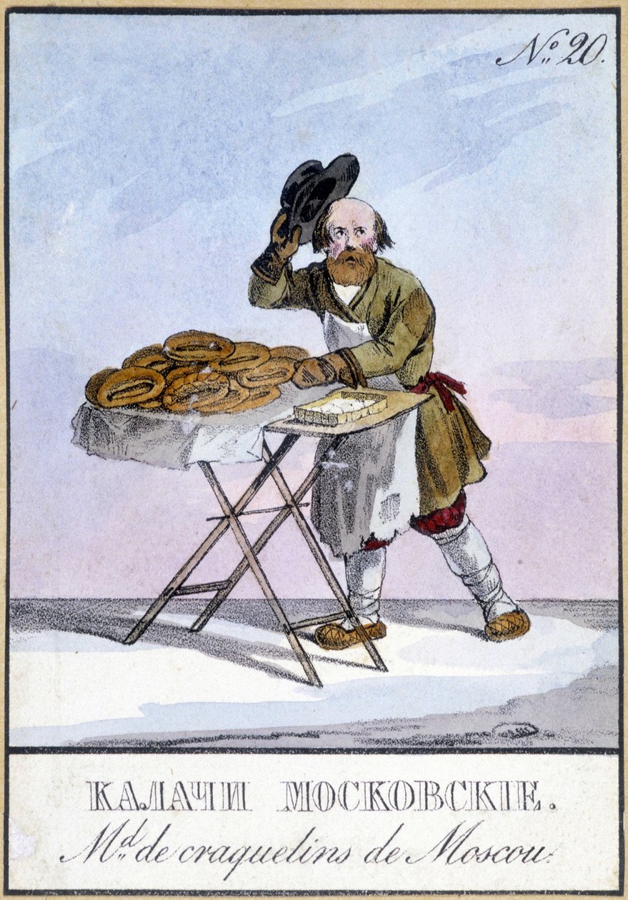 Venditori di cracker di Mosca nel XIX secolo da Unknown artist