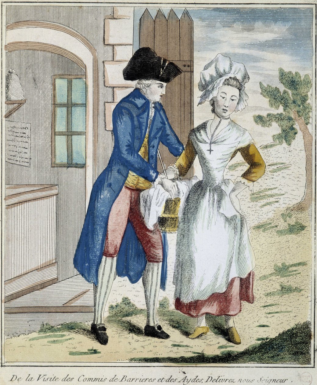 Dogana: tassa di barriera - caricatura intorno al 1800 da Unknown artist