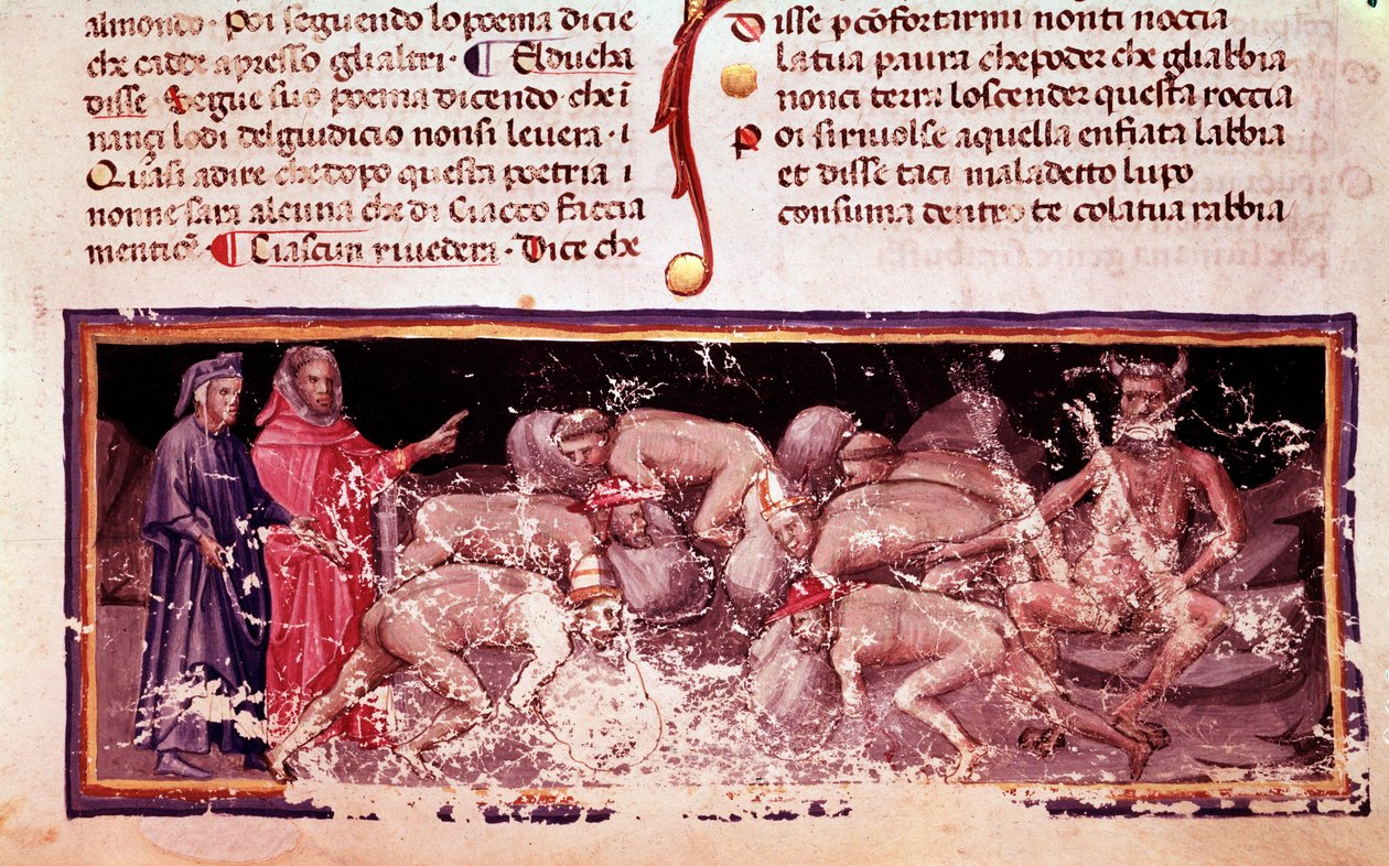 Dante e Virgilio con gli avari e i prodighi (canto 7 dell