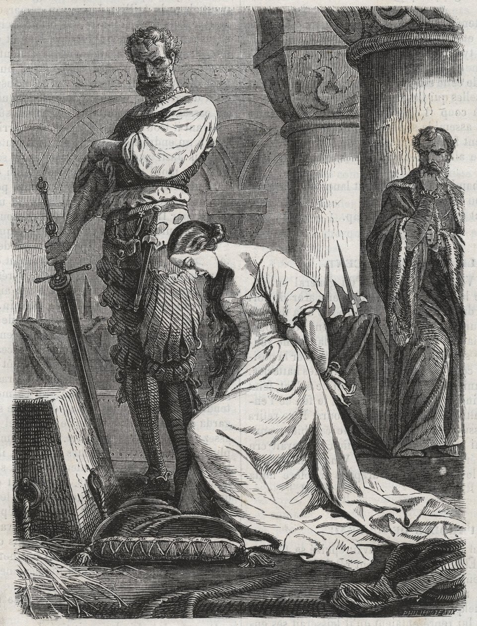 Morte di Katherine Howard, moglie di Enrico VIII - incisione del 1864 da Unknown artist