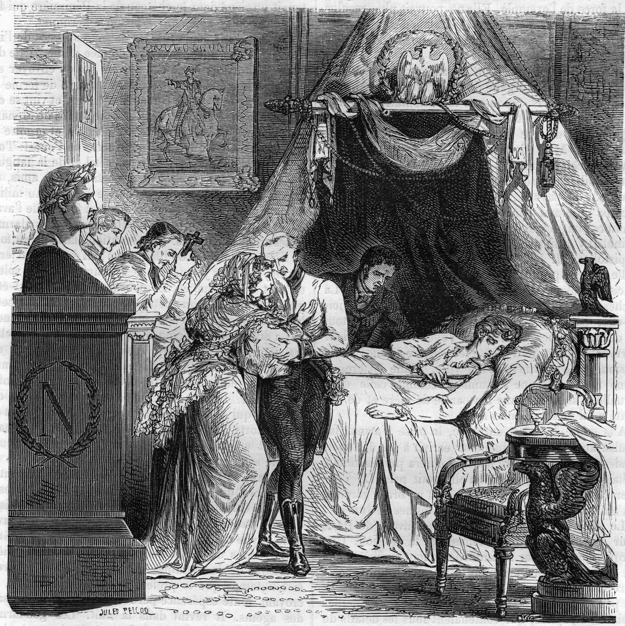 Morte di Napoleone II, figlio di Napoleone I, duca di Reichstadt (1811-1832). da Unknown artist