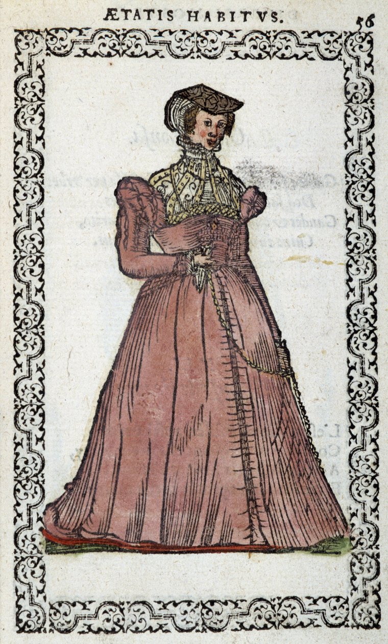 Demoiselle francese - in "Habits et effigies" di Jean Sulperius da Unknown artist