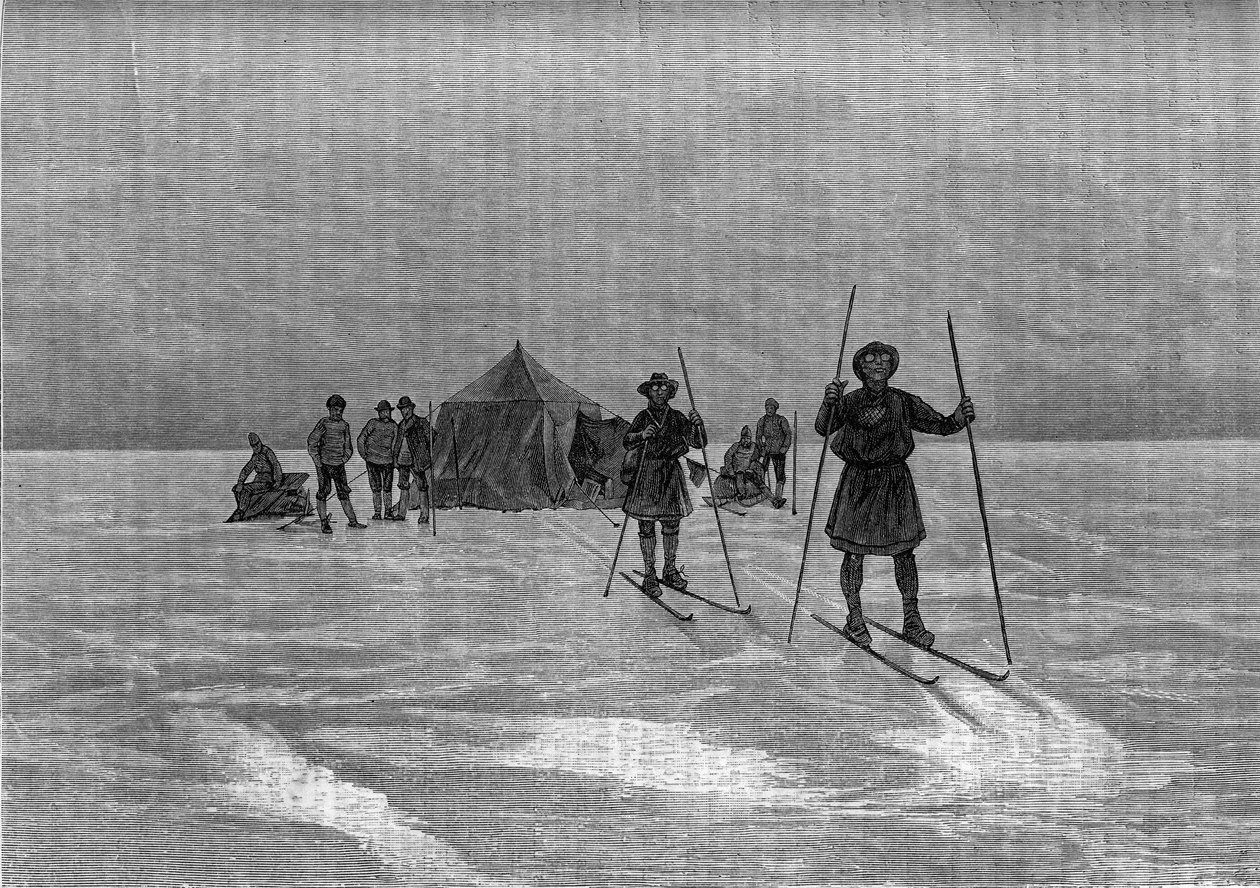 Partenza dei Lapponi sulla calotta glaciale della Groenlandia. Incisione in “Le Journal de la jeunesse” da Unknown artist